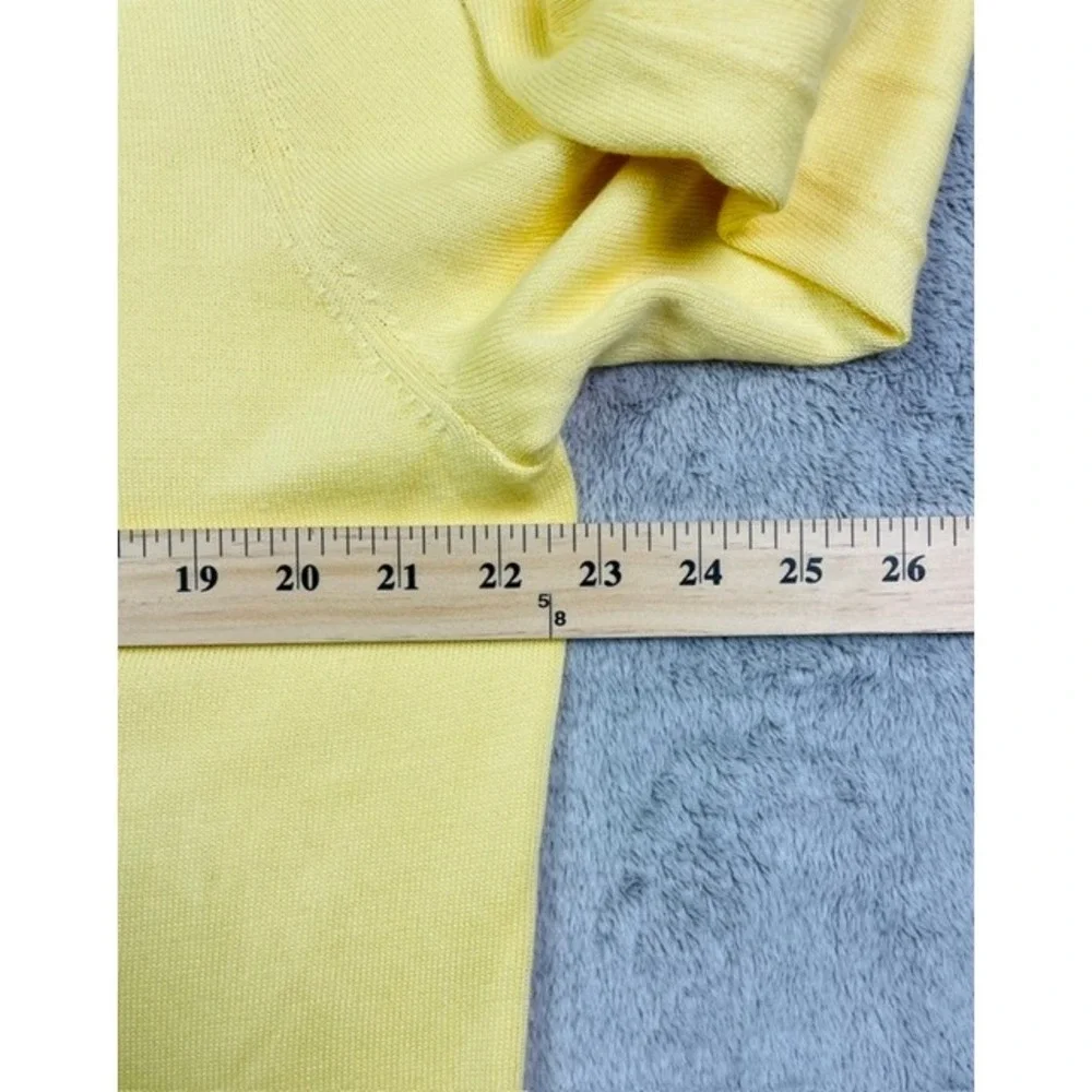 Lands' End Men's Sweater Large Tall Yellow V-Neck 100% Supima Cotton Long Sleeve